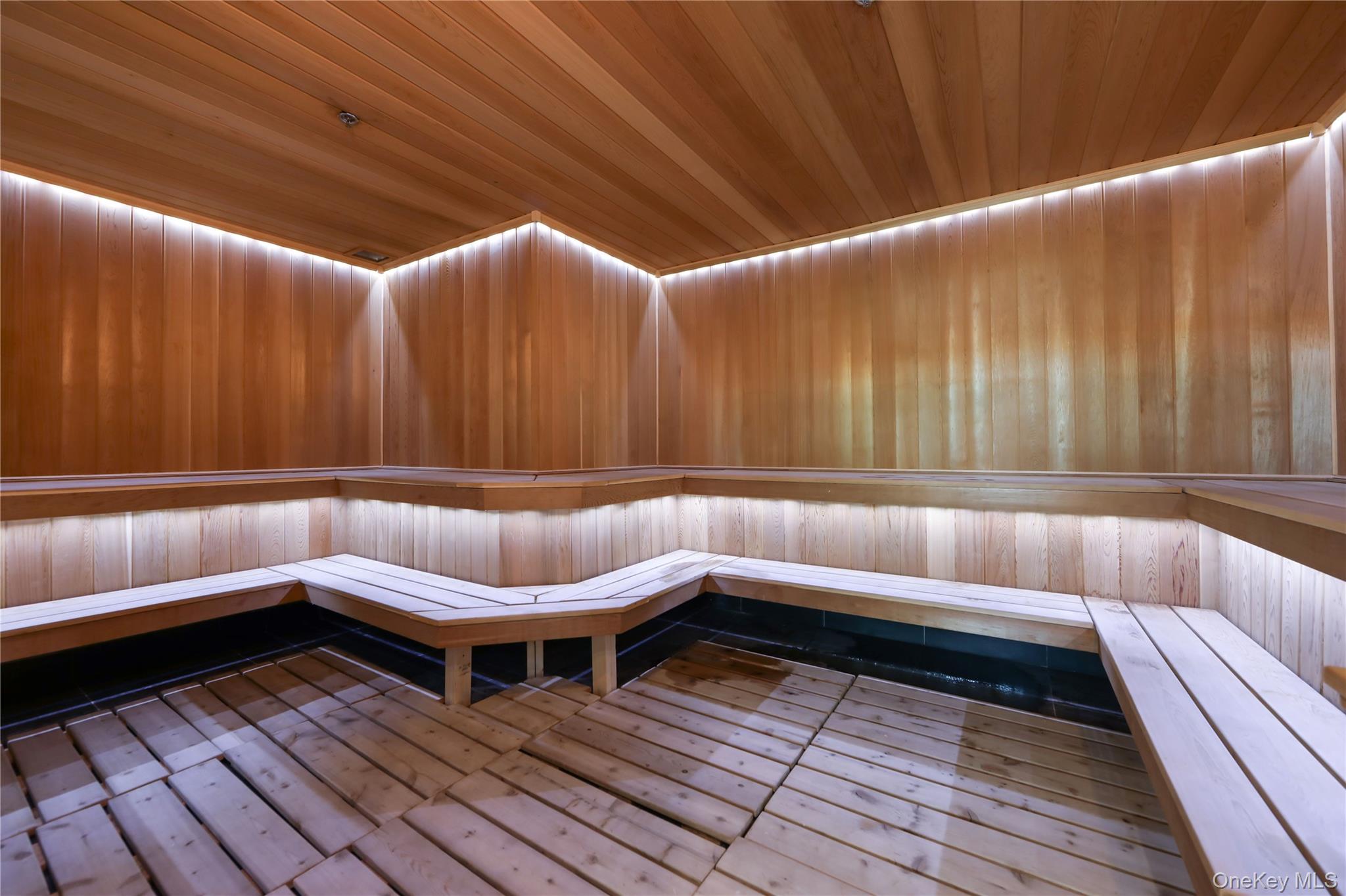 701 Ridge Hill Boulevard, Unit PHE Yonkers, NY 10710 - Photo 11 of 11 Relaxing sauna / steam room with wood ceiling and wood walls