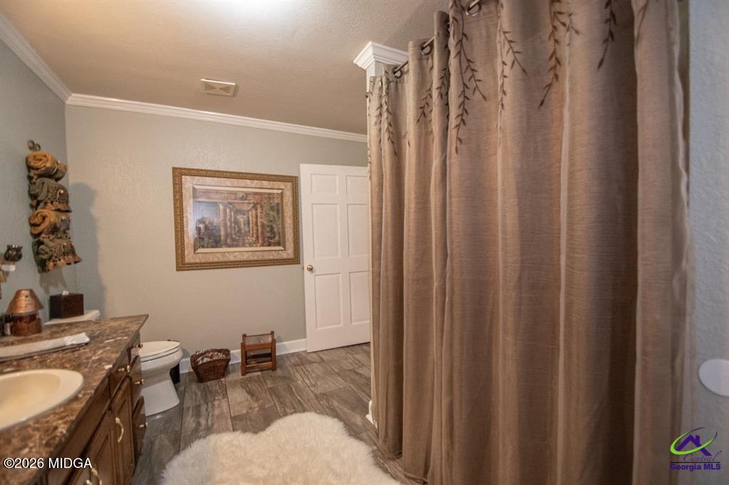 1441 Zenith Mill Road Roberta, GA 31078 - Photo 48 of 80 a bathroom with a granite countertop sink and a mirror