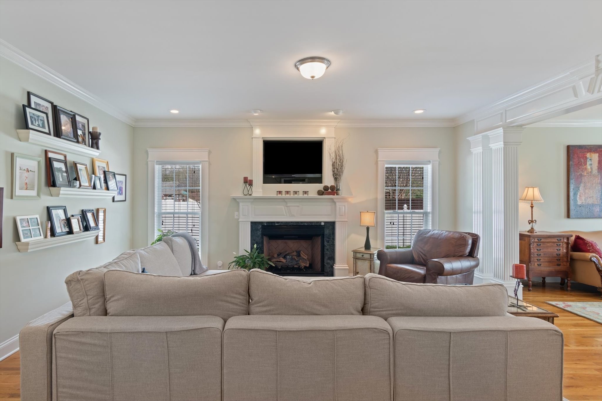 2910 Sulphur Springs Road Murfreesboro, TN 37129 - Photo 12 of 44 a living room with furniture fireplace and flat screen tv