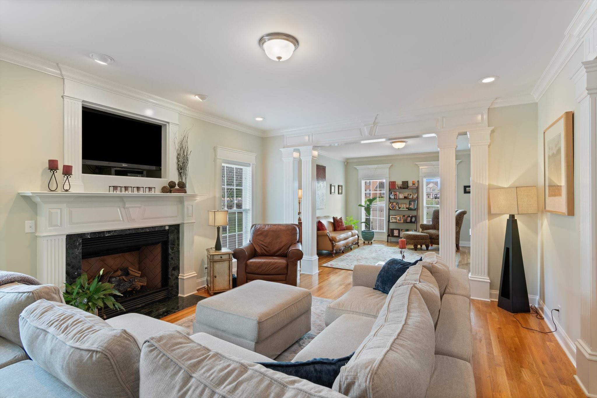 2910 Sulphur Springs Road Murfreesboro, TN 37129 - Photo 13 of 44 a living room with furniture fireplace and flat screen tv