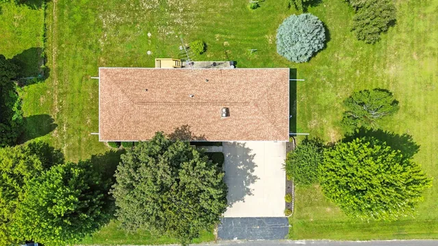 an aerial view of a house