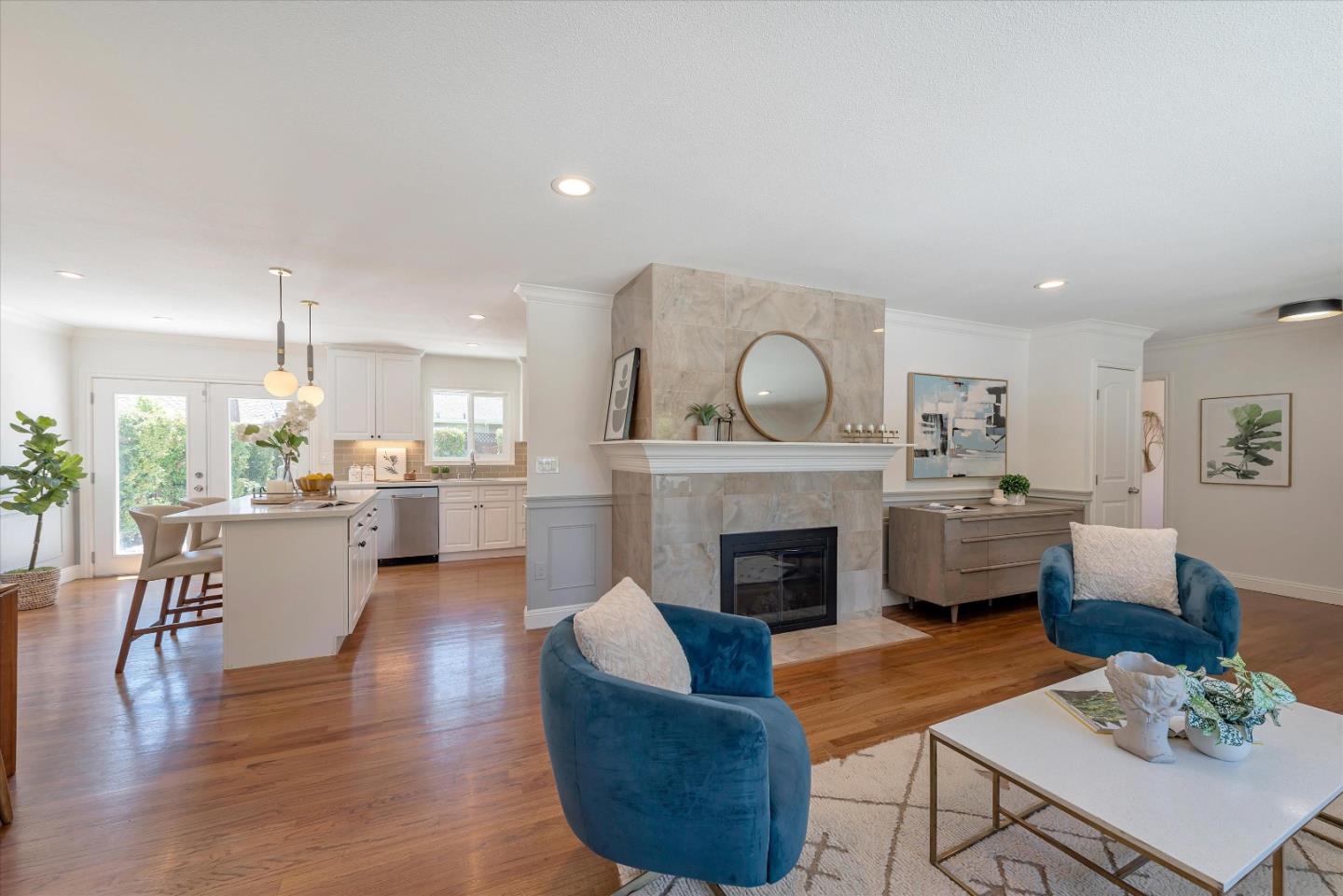 1314 Crestfield Drive San Jose, CA 95125 - Photo 5 of 43 a living room with furniture and a fireplace