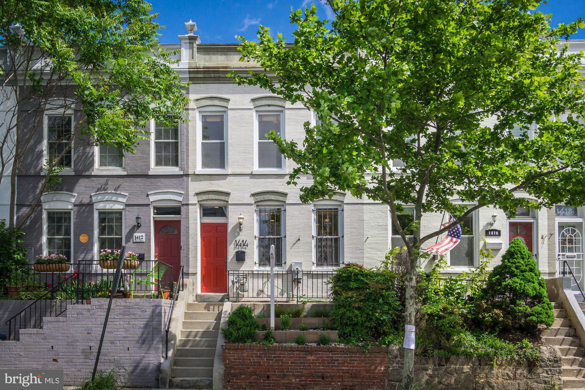 front view of a house with an outdoor space