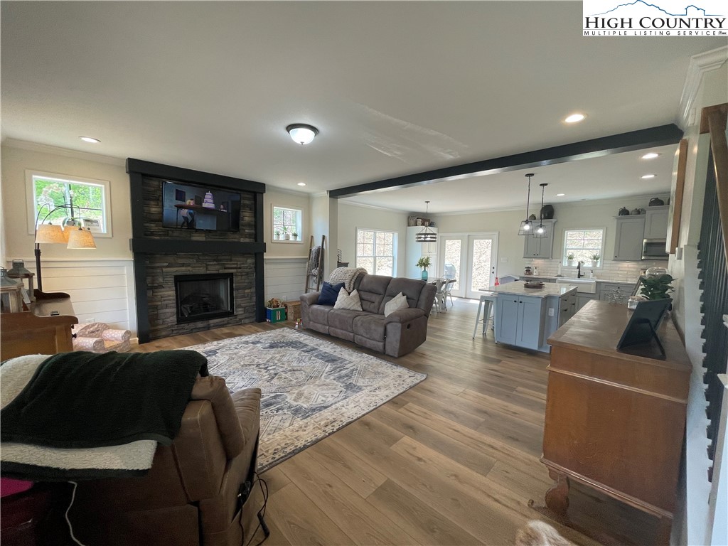 878 Ballou Farm Road Crumpler, NC 28617 - Photo 15 of 45 a living room with furniture and a fireplace
