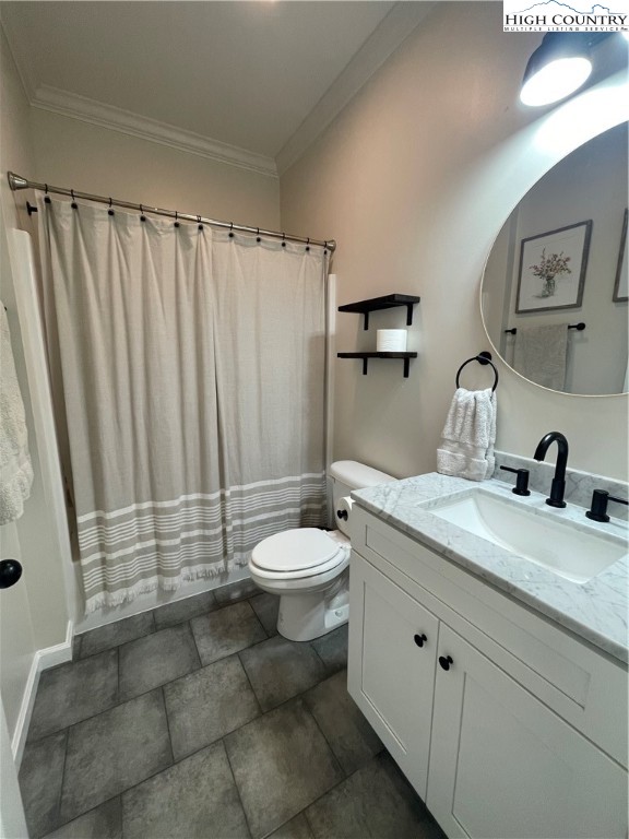 878 Ballou Farm Road Crumpler, NC 28617 - Photo 42 of 45 a bathroom with a granite countertop sink toilet and shower