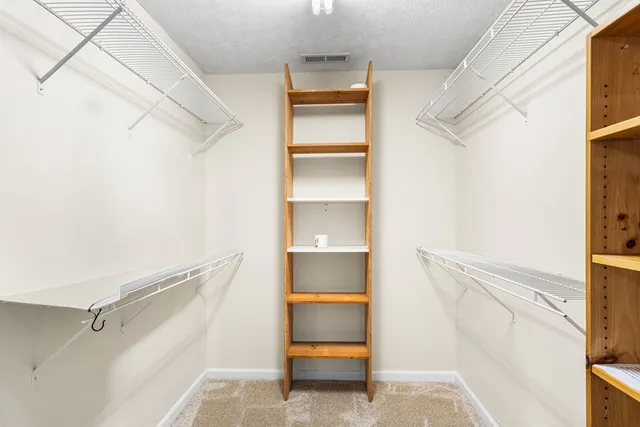 a view of an empty walk in closet