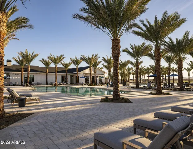 an aerial view of a house with a garden