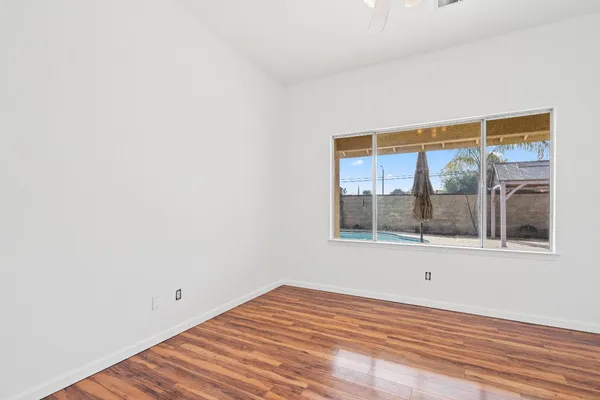 a view of a room that has a window