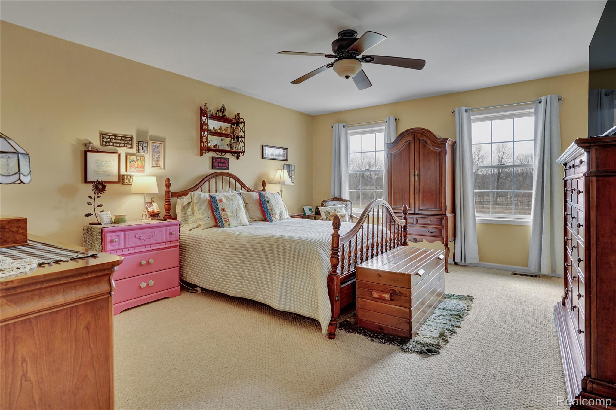 3690 Brauer Road Oxford, MI 48371 - Photo 24 of 63 Bedroom with light carpet and ceiling fan