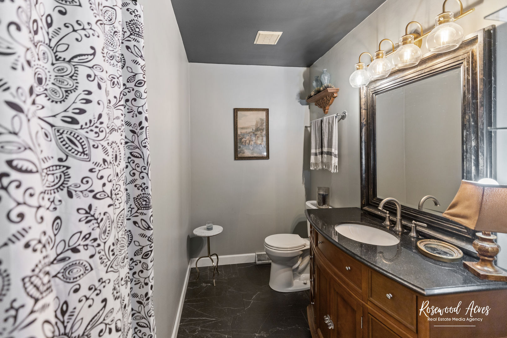 11016 Kimberly Trail Mokena, IL 60448 - Photo 18 of 22 a bathroom with a granite countertop toilet a sink and a mirror