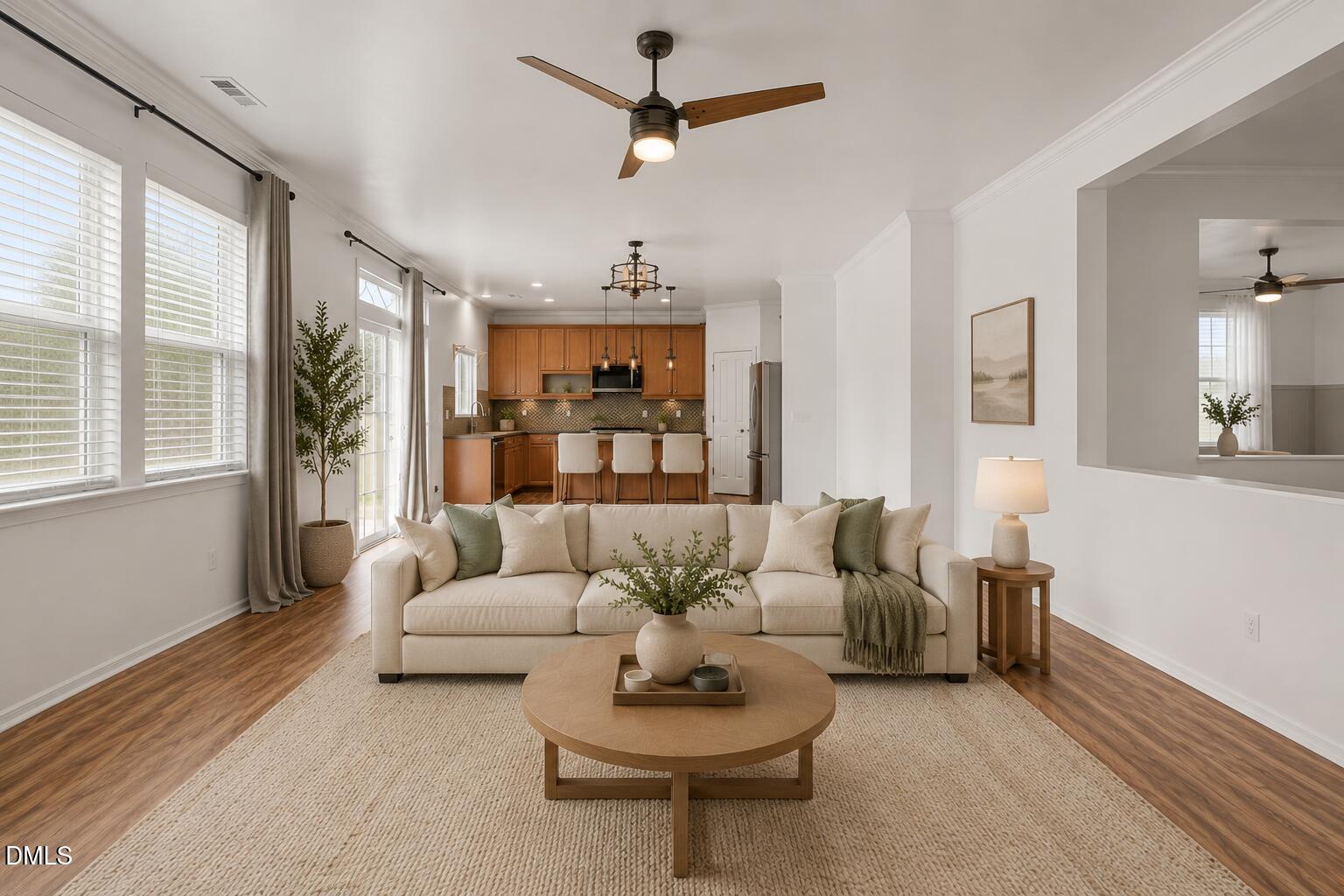 124 Daneborg Road Durham, NC 27703 - Photo 23 of 40 a living room with furniture and a large window