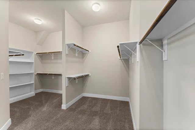 a view of an empty walk in closet