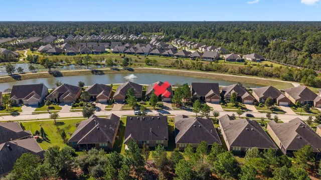 an aerial view of a house