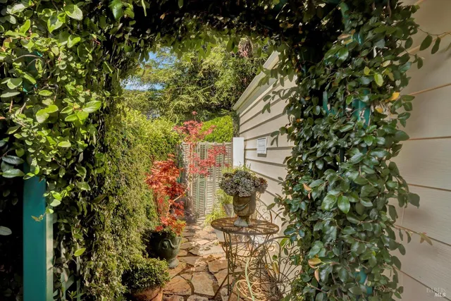 a backyard of a house with lots of green space