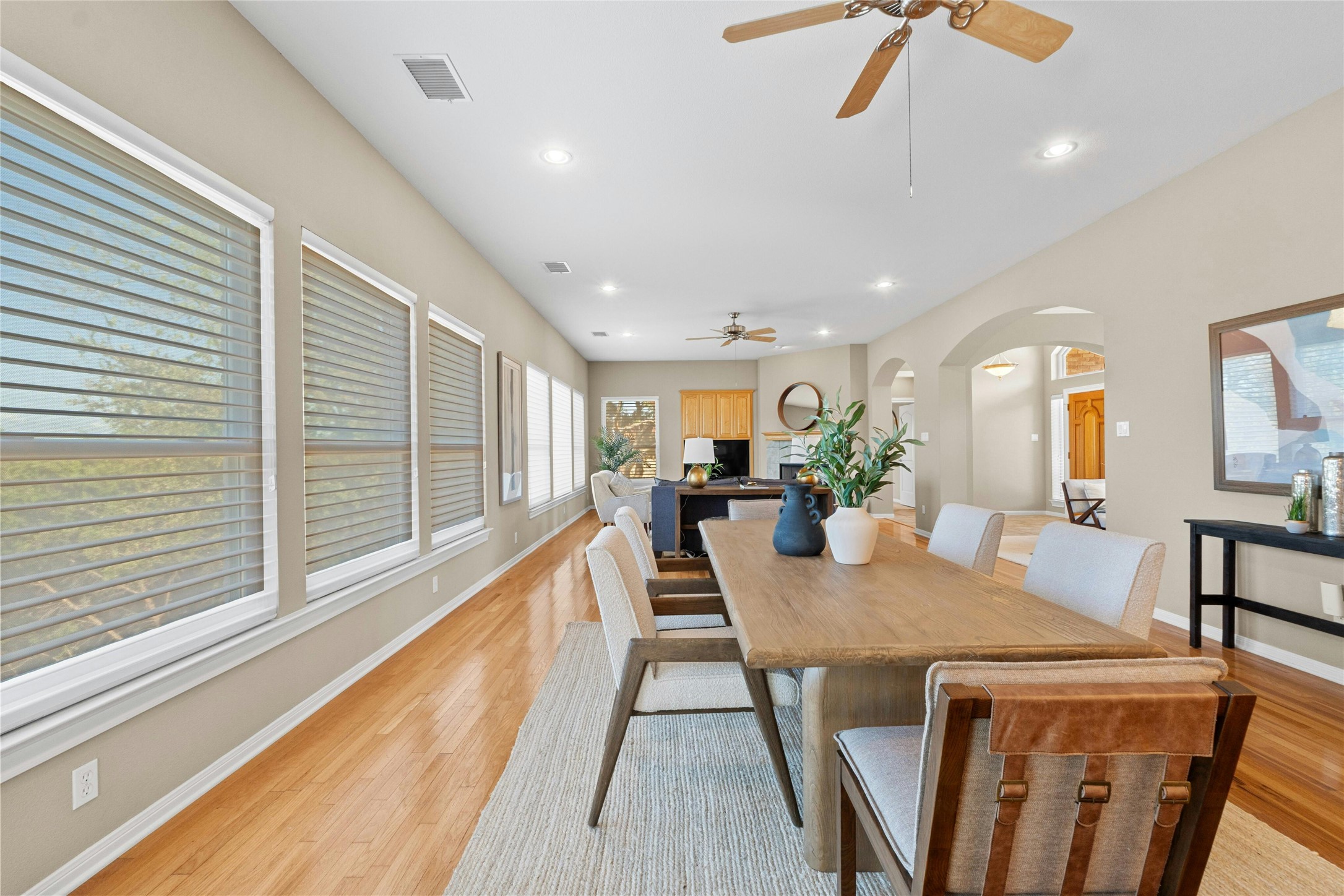 209 Overlook Court Georgetown, TX 78628 - Photo 12 of 34 a view of a dining room with furniture window and wooden floor