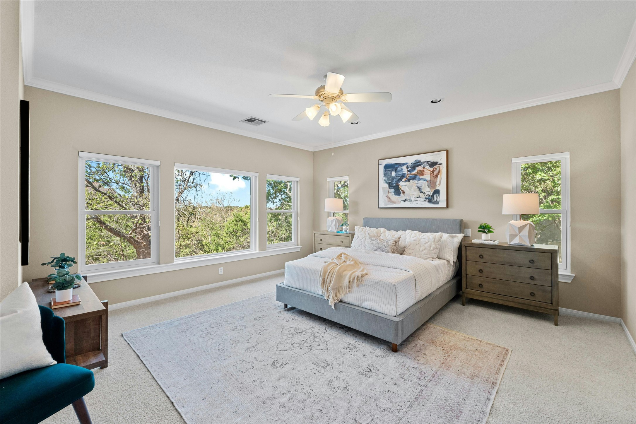 209 Overlook Court Georgetown, TX 78628 - Photo 19 of 34 a spacious bedroom with a large bed and a window