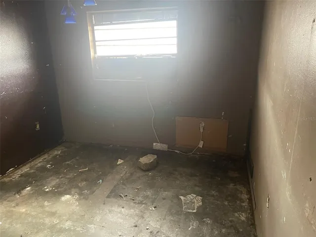 a view of a bathroom with a window