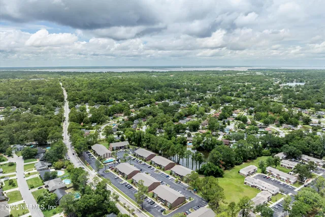 an aerial view of a city