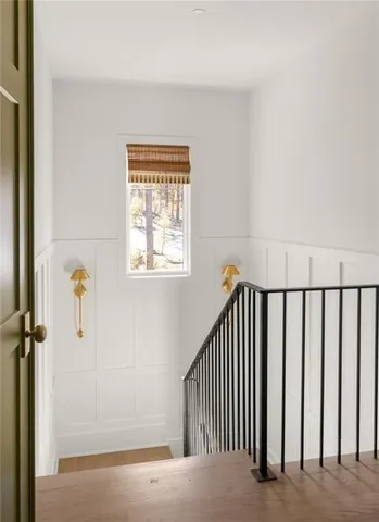 a view of a room with a window