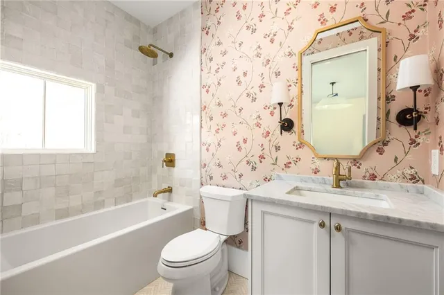 a bathroom with a sink and a tub