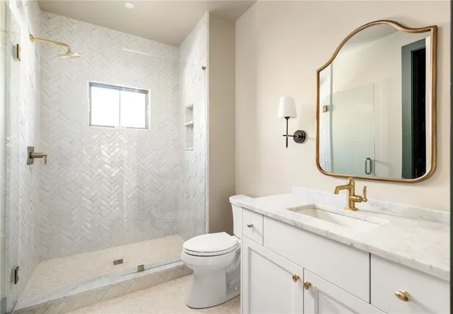 a view of a building with sitting area