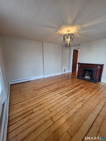 a view of a livingroom with a chandelier