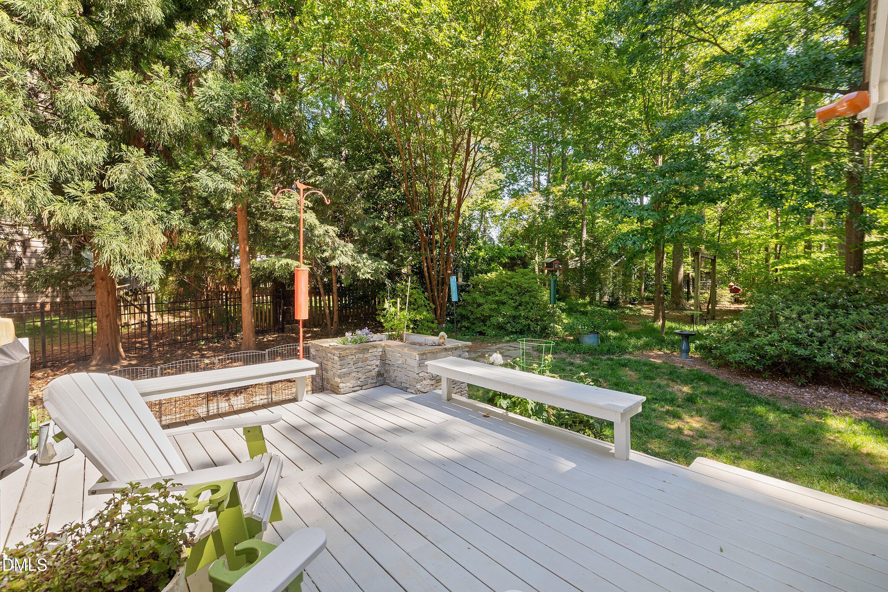 3608 Summer Leaf Court Raleigh, NC 27615 - Photo 56 of 63 a view of outdoor sitting area with furniture and garden