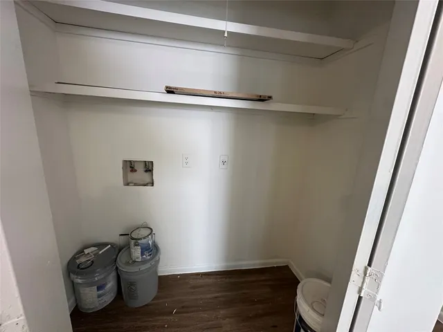 a view of small space with racks on the wall