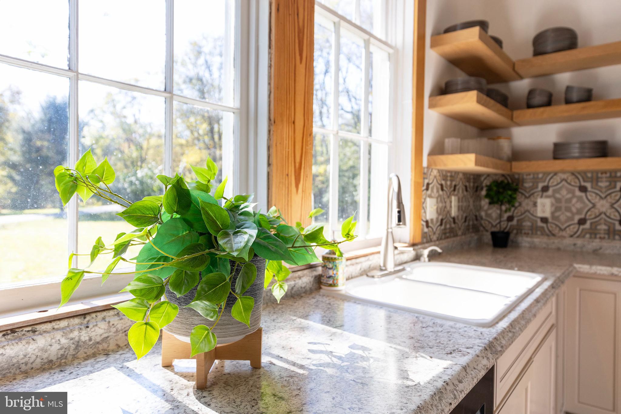 571 Rest Church Road Winchester, VA 22603 - Photo 12 of 45 a kitchen with a stove a sink and a potted plant