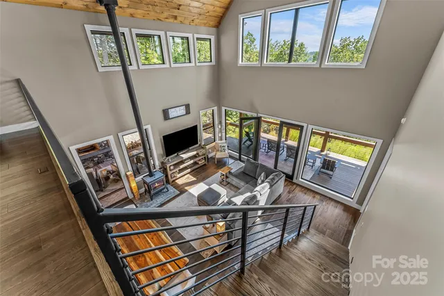 a view of a lake from a yard