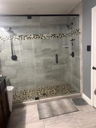 a bathroom with a shower
