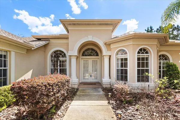 a front view of a house