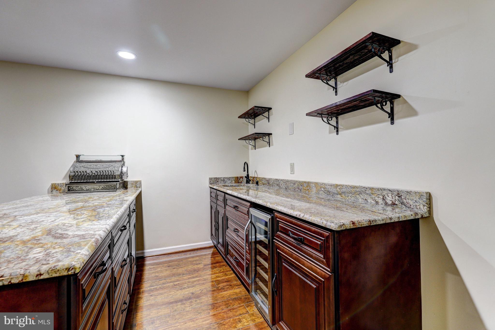 8600 Willow Run Road Windsor Mill, MD 21244 - Photo 50 of 78 Kitchenette | Wine Fridge | Sink | Granite Counter