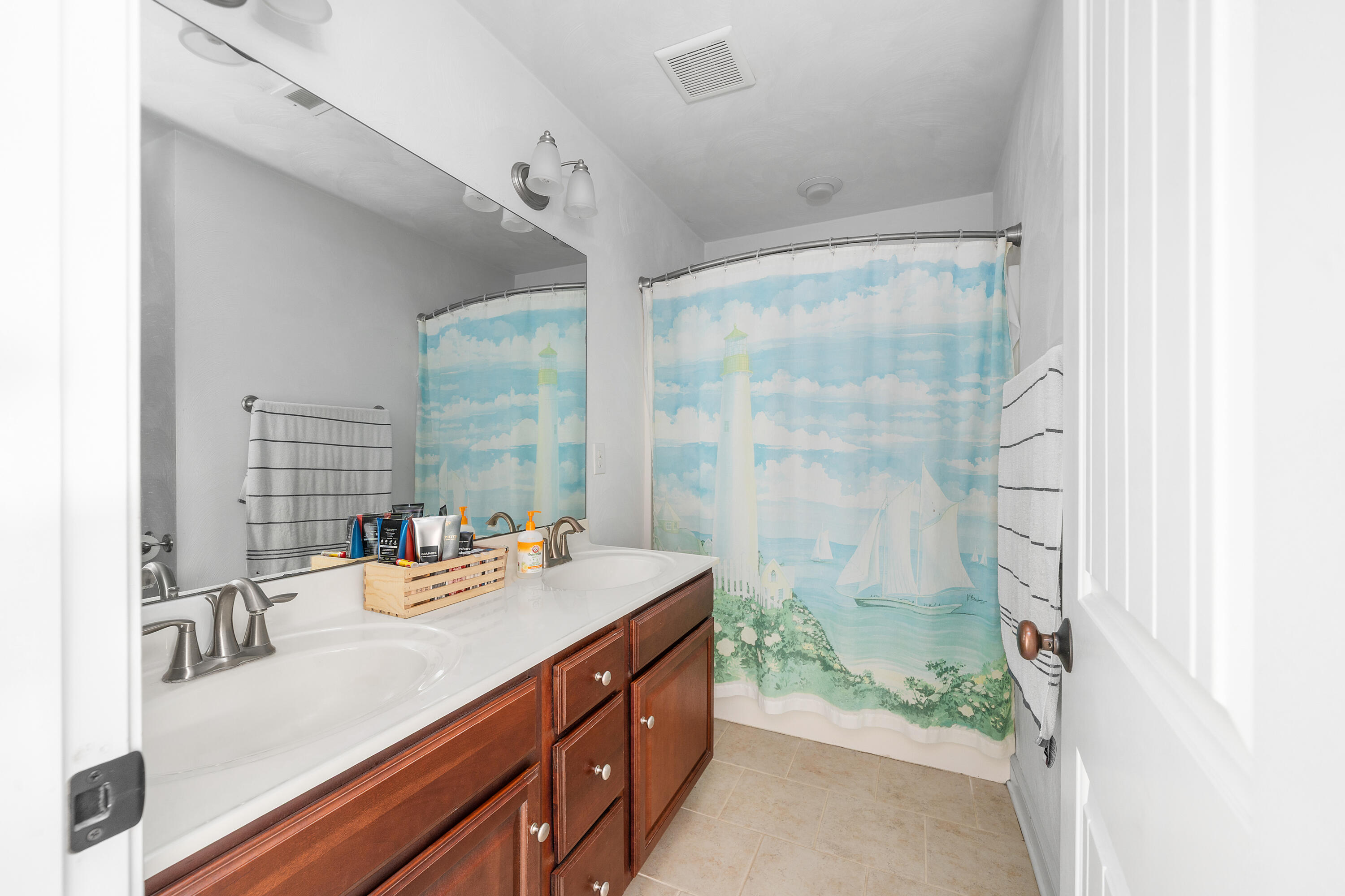 250 Thornblade Way Blue Ridge, VA 24064 - Photo 24 of 31 a bathroom with a double vanity sink mirror and shower