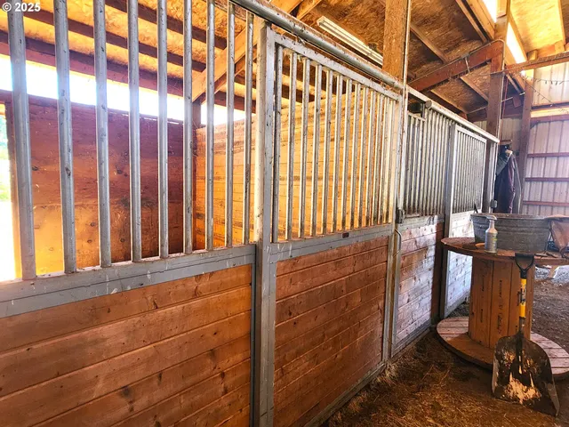 a view of a porch with seating space