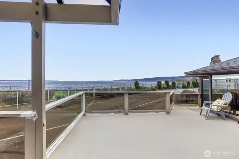 a view of a terrace with skyline