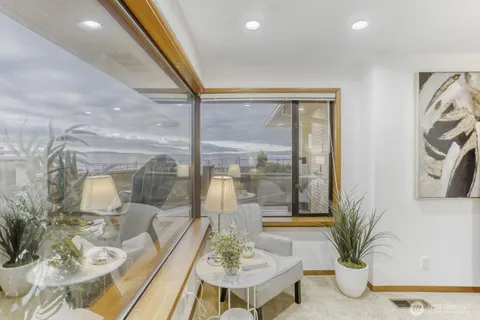 a living room with furniture