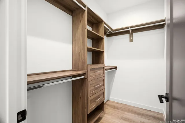 a close view of closet