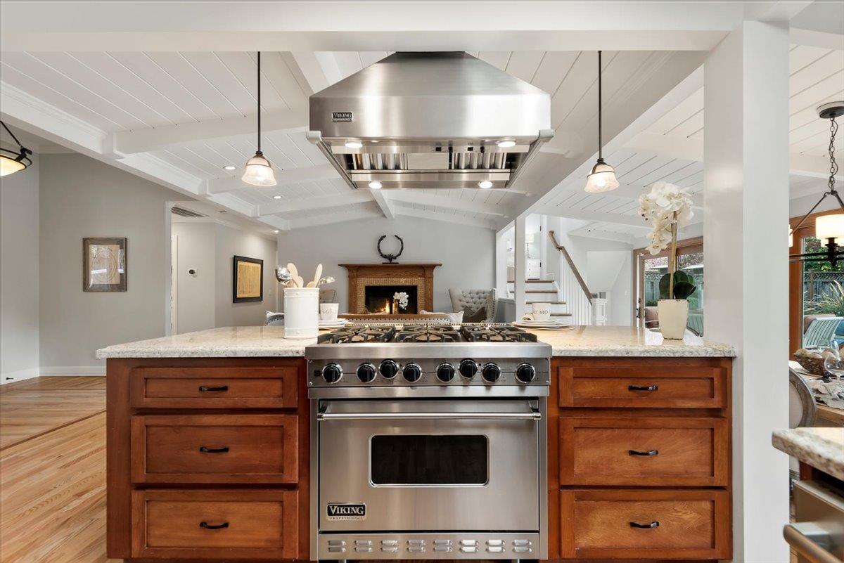 466 Springer Road Los Altos, CA 94024 - Photo 17 of 52 a kitchen with a stove and a view of living room