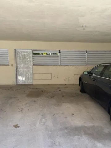 a view of a garage