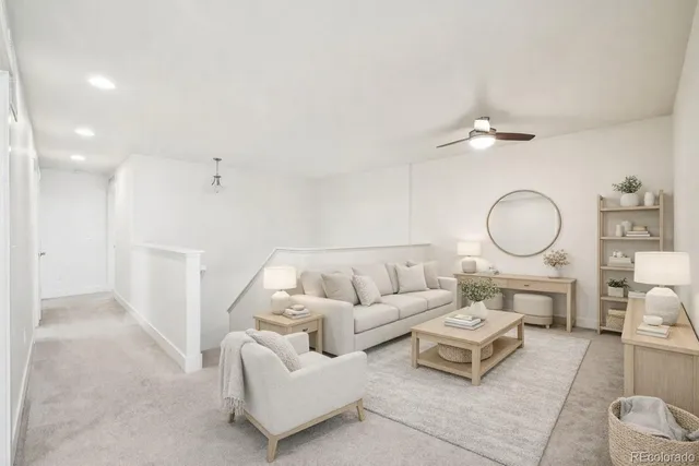 a kitchen with a sink and a refrigerator