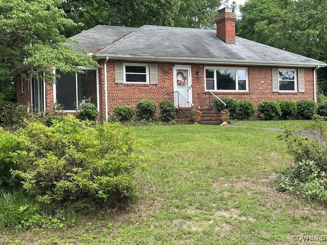 7401 Biscayne Road Henrico, VA 23294 - Photo 4 of 29 View of front of house featuring a chimney, brick