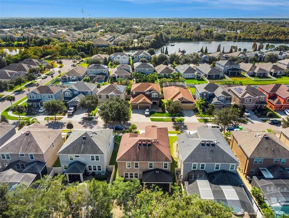an aerial view of multiple house
