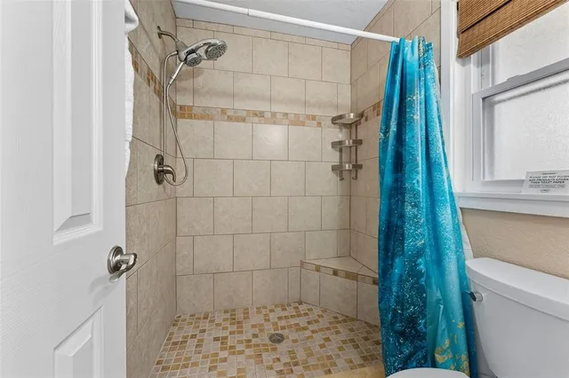 a bathroom with a shower