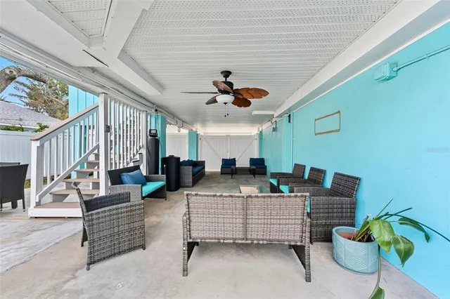 a bedroom with furniture and a bed