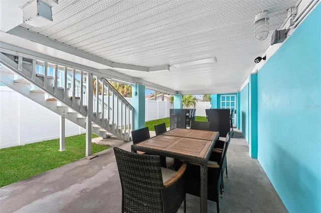 a outdoor space with furniture