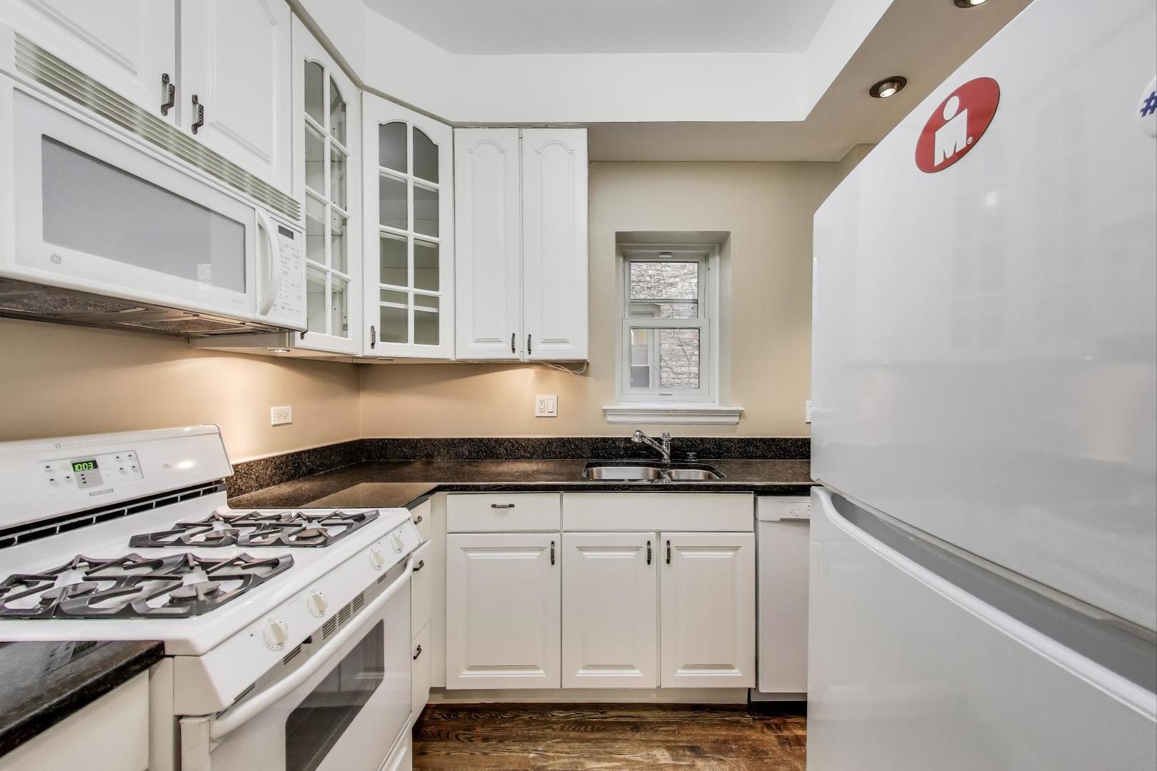 636 West Grace Street, Unit 2W Chicago, IL 60613 - Photo 9 of 26 a kitchen with granite countertop a stove and a sink