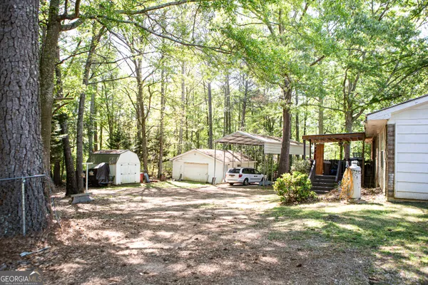 a view of a outdoor space with a tree