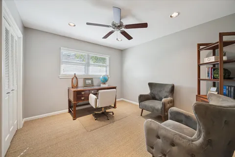 a living room with furniture