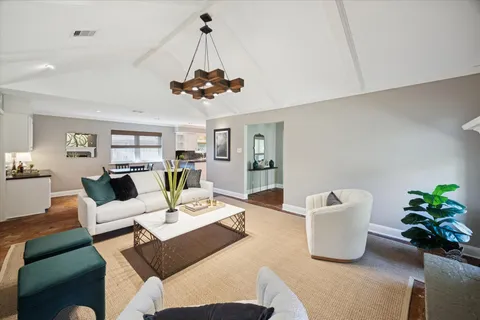 a living room with furniture